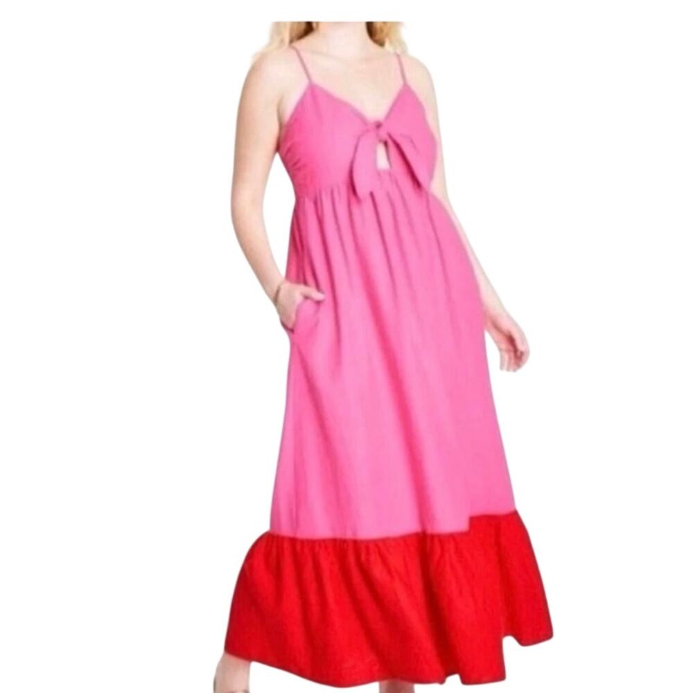 Tabitha Brown x Target Sleeveless Tie Front Linen Maxi Dress 3x NWT